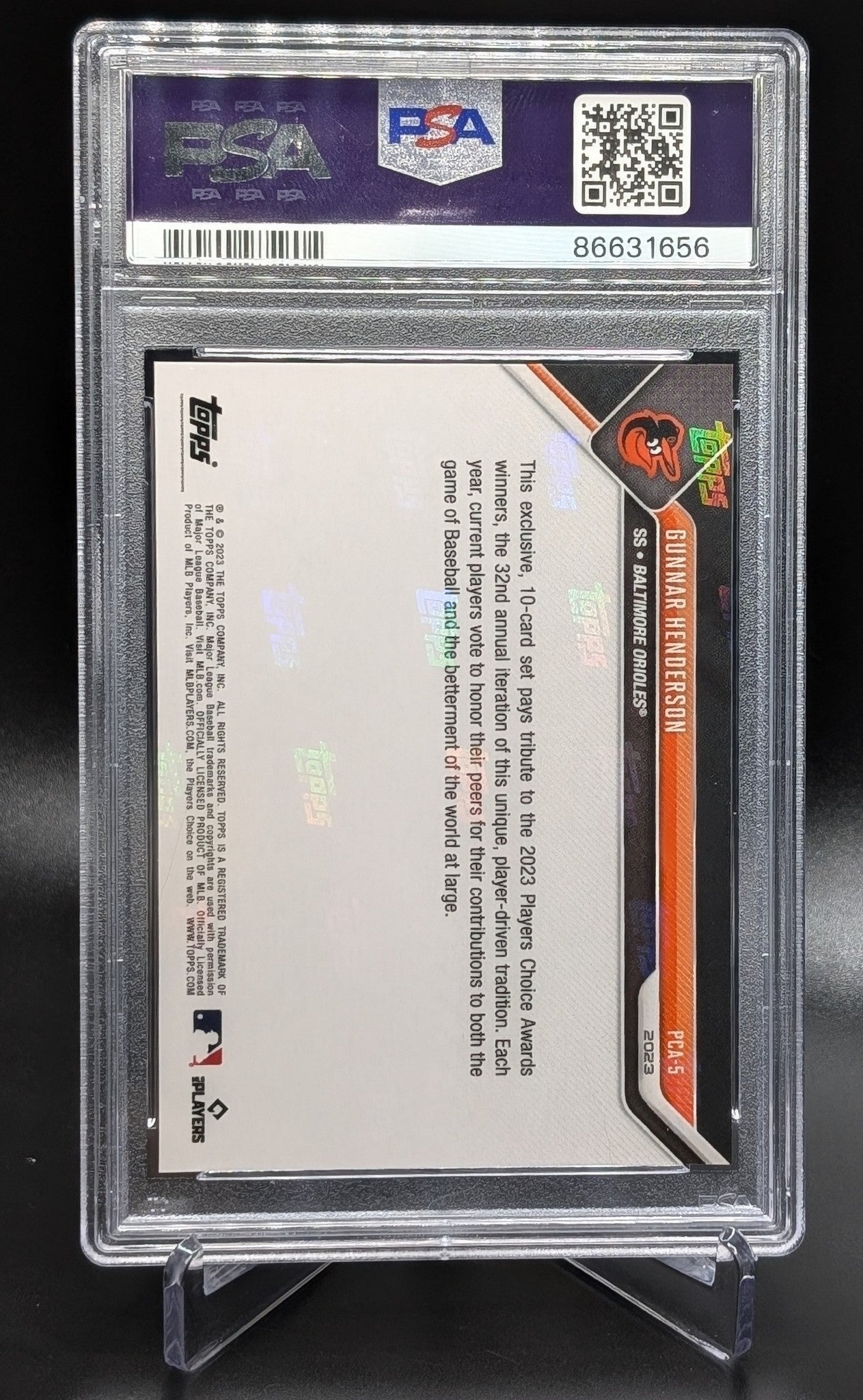 Gunnar Henderson - 2023 Topps Now - PSA 10 Red 1/10