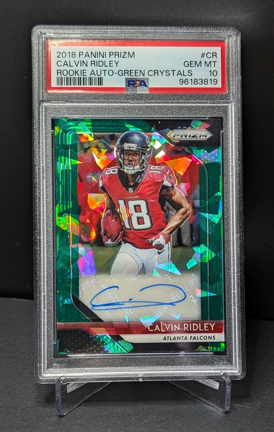 Calvin Ridley - 2018 Panini Prizm - Green Crystals PSA GEM MT 10 Rookie Autograph