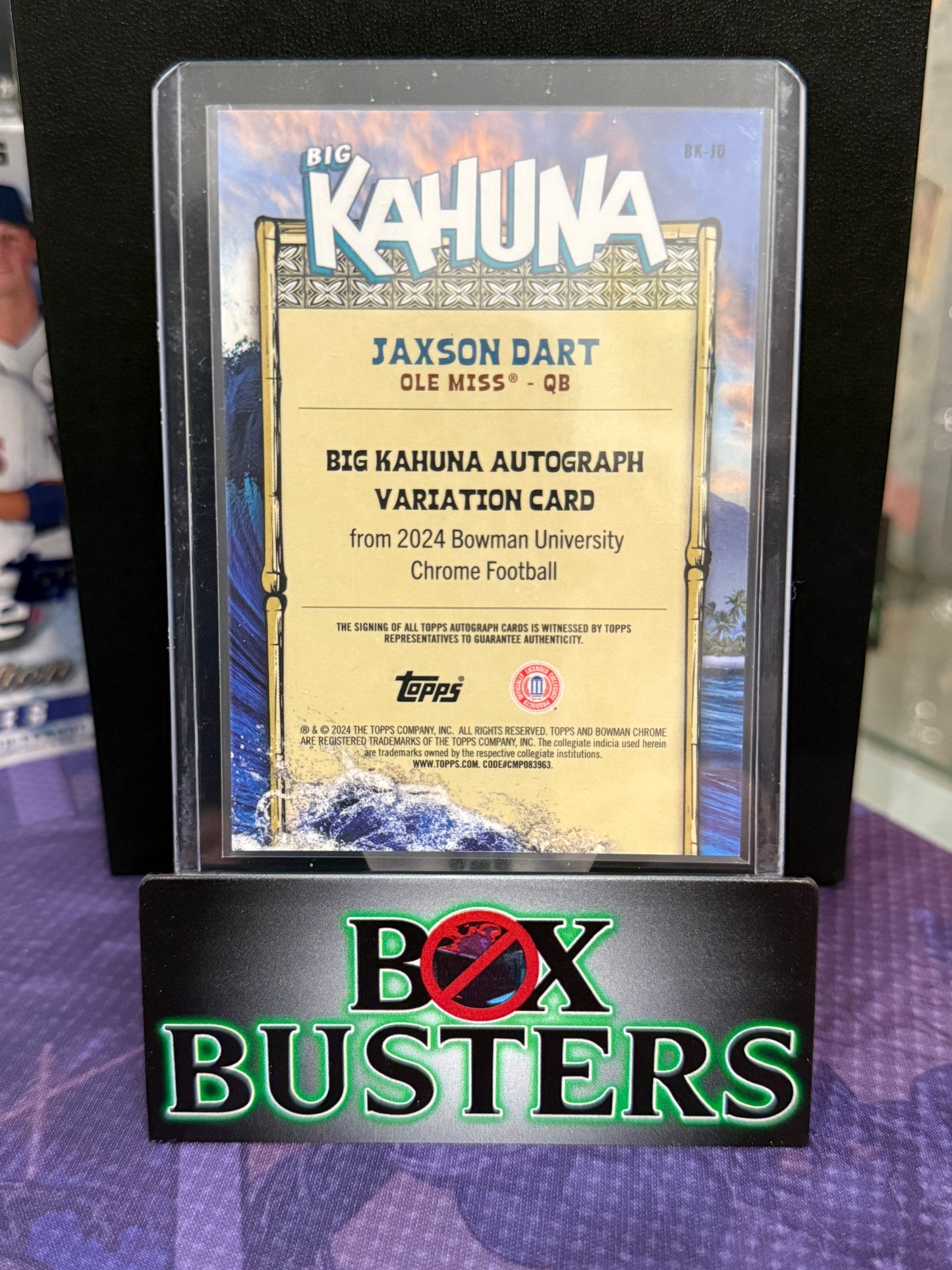 Jaxson Dart - 2024 Bowman U Chrome - Big Kahuna Autograph